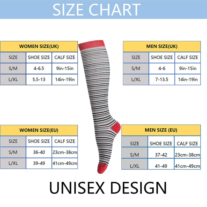 [Australia] - Compression Socks for Men & Women (4Pair) Non-Slip Long Tube Support Stocking Ideal for Running,Nurse,Travel,Flight, Pregnancy, 15-25mmHg S-M Beige 