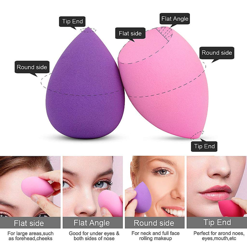 [Australia] - KELYDI Makeup Sponge Blender, 6pcs Foundation Makeup Beauty Sponge for Liquid, Powder and Cream 