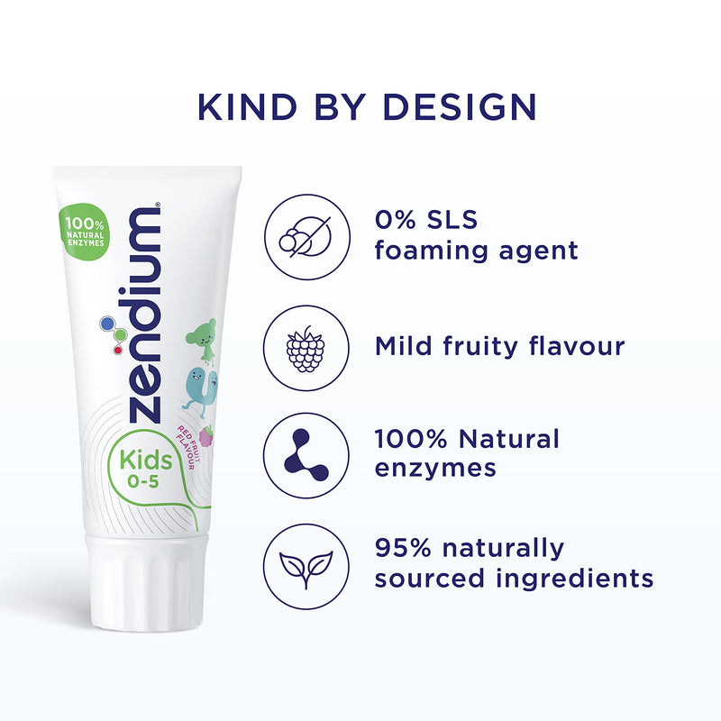 [Australia] - Zendium Kids Toothpaste 50ml - contains natural antibacterial enzymes - natural protection for milk teeth (0-5 years) - SLS free 