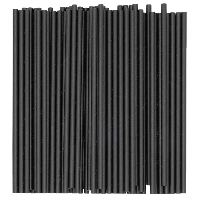 [Australia] - Comfy Package [300 Pack] 7 Inch 100% Biodegradable Paper Sip Stirrers/Straws - Black - For Cocktail & Coffee 7 Inch [300 Pack] 