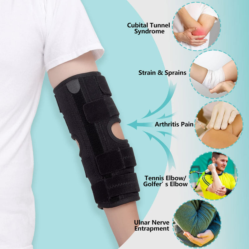 [Australia] - Elbow Brace for Cubital Tunnel Syndrome, Adjustable Support Angle Elbow Splint Support Stabilizer for Tendonitis Pain from Ulnar Nerve Entrapment, Prevention of Excessively Bent Elbows for Women Men L/XL 