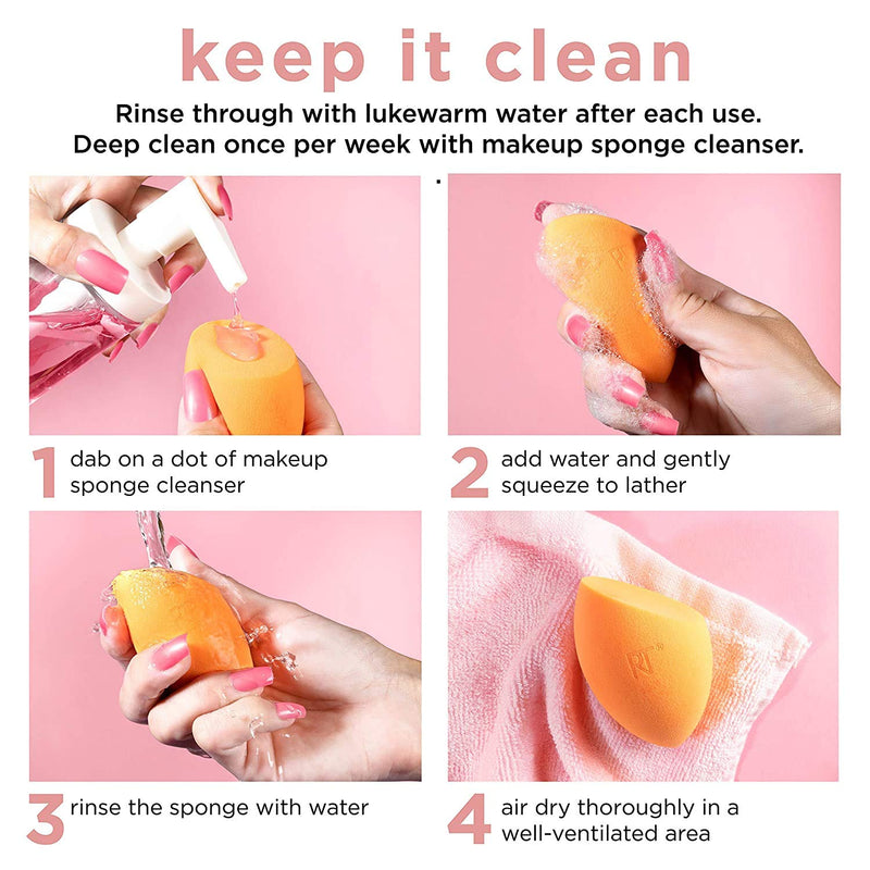 [Australia] - Real Techniques Miracle Complexion Sponge Makeup Blender, Sugar Crush Peach, 1 Count Sugar Crush Peach Miracle Complexion Sponge 
