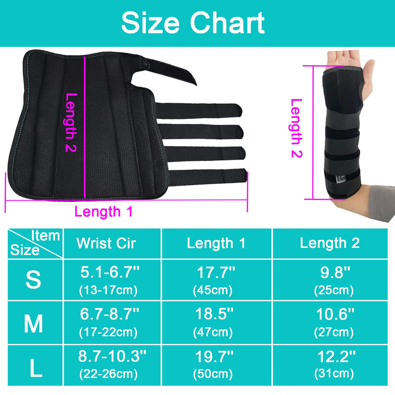 [Australia] - TANDCF bestlife Unisex Forearm and Wrist Support Splint Brace Double Fixation Wrist Brace for Carpal Tunnel,Adjustable Night Time Forearm Immobilizer Brace Splints,12.2 inch (31cm) length(RH/L) Right Hand Large/X-Large 