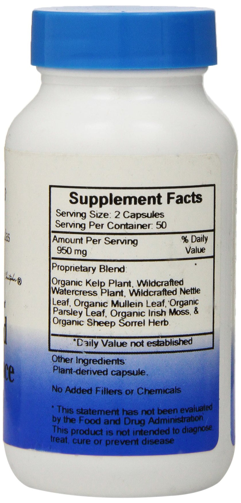 [Australia] - Dr. Christopher's Original Formulas Thyroid Maintenance Formula Capsules, 100 Count 