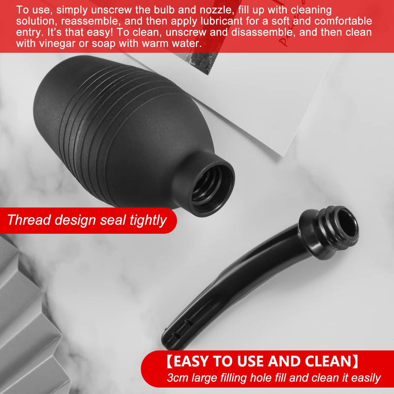 [Australia] - 10 Oz Enema Bulb for Men Women, Full Silicone Anal Douche, Reusable Cleaner Leakproof Douche Ball with 8 Flushing Holes for Colon Cleansing, Douche for Men （Black） Black 