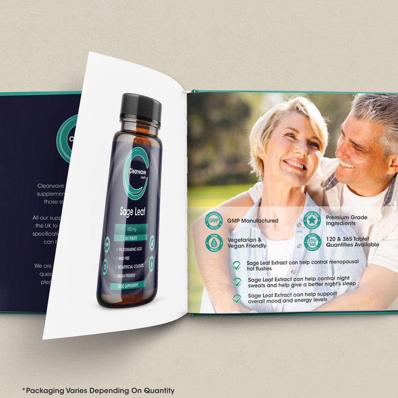 [Australia] - Sage Tablets - 365 Pack - High Strength Sage Leaf Tablets - Menopause Support - 1 Year Supply - Vegan - Made in The UK 365 Count (Pack of 1) 