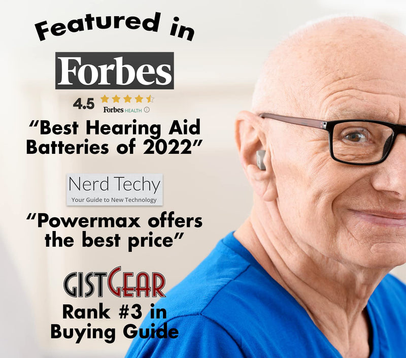 [Australia] - Powermax Size 312 Hearing Aid Batteries, Brown Tab, Made In the USA, 64-Count Size 312 (64 Count) 