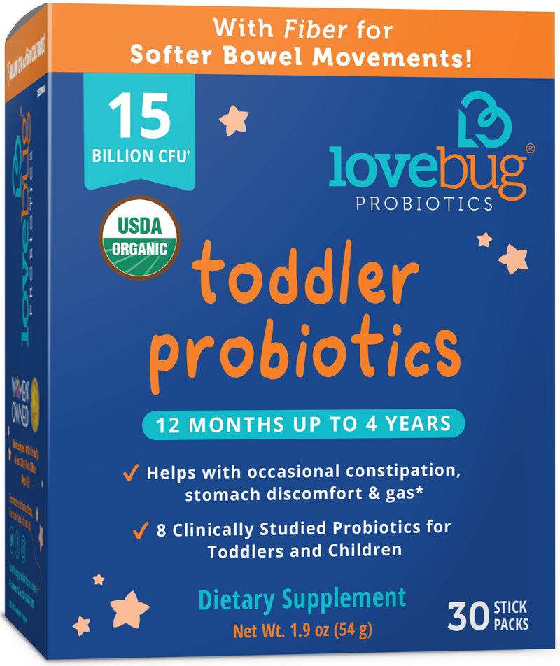 [Australia] - Lovebug Award Winning Probiotic for Toddlers & Kids | Multi-Strain 15 Billion CFU | Easy-to-Take Powder | Sugar Free | Ages 12 Months to 4 Years | 30 Packets 