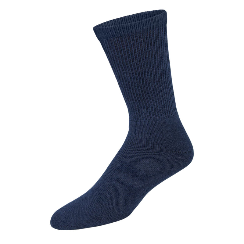 [Australia] - 6 Pairs of Women’s Neuropathy Diabetic Extra Stretchy Cotton Crew Socks (Shoe Size 6-10, Navy) 