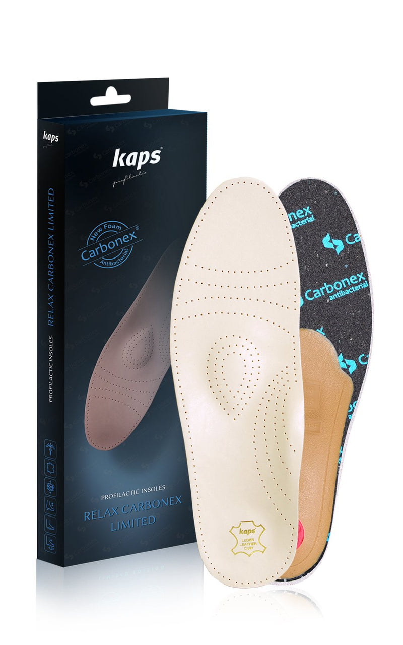 [Australia] - Kaps Finest cowhide leather insoles with metatarsal and longitudinal arch support, Relax Limited , 43 EUR - 9 UK Men, Beige 