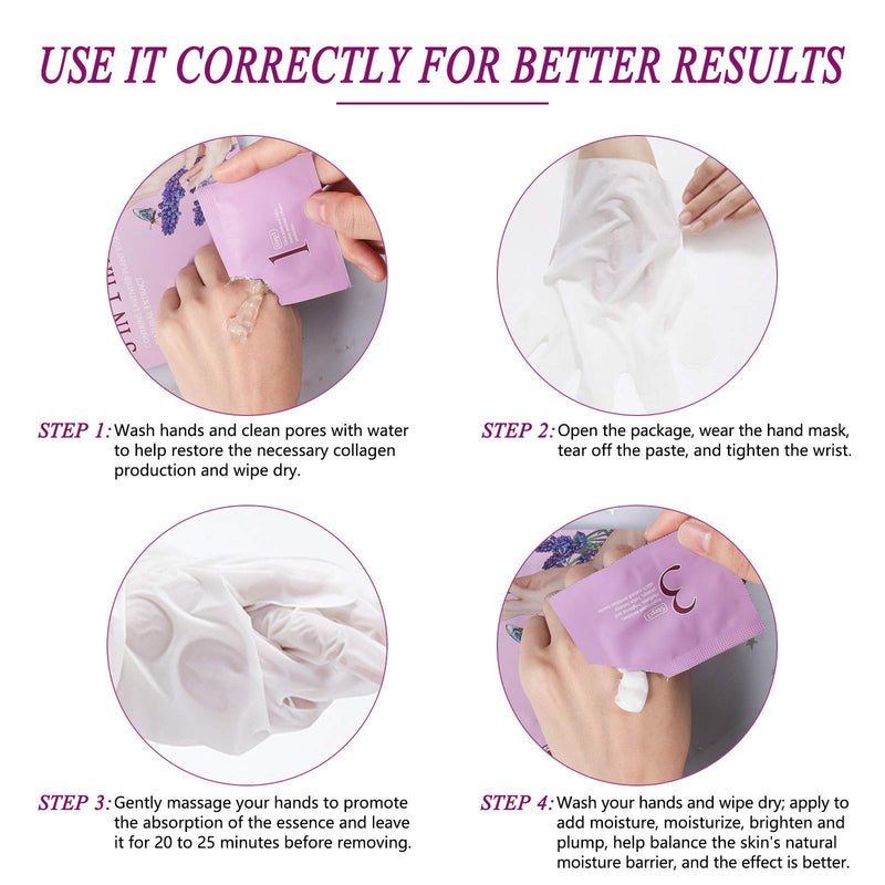 [Australia] - 3 Pairs Lavender 3 In 1 Hands Moisturizing Gloves, Hand Care Mask, Repair Rough Remove Dead Skin, for Dry, Aging, Cracked Hands 