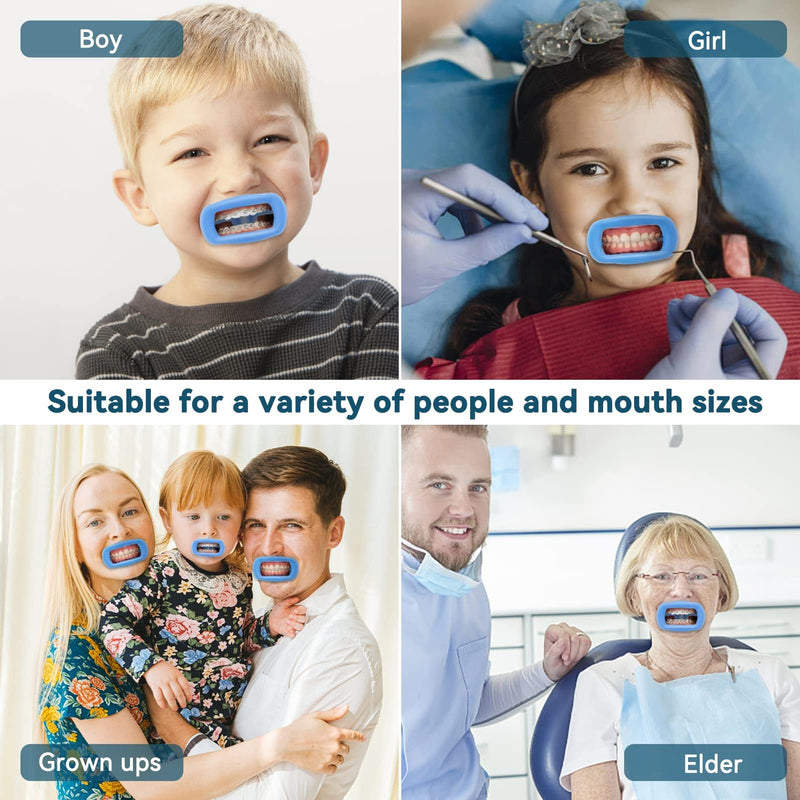 [Australia] - 3Pcs Cheek Retractor, Silicone Dental Mouth Opener Intraoral Cheek Mouth Lip Retractor Dental Accessory for Teeth Whitening Clear - Sky Blue+Dark Blue+Green Sky Blue+dark Blue+green 3pcs 