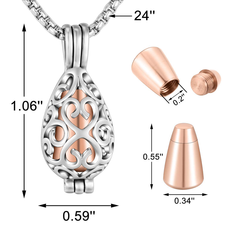 [Australia] - XIUDA Cremation Jewelry Urn Necklace for Ashes with Lotus Flower Urn Pendant Memorial Stainless Steel Ashes Keepsake Silver 