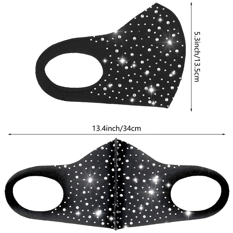 [Australia] - 6 Pieces Rhinestone Face Covering Glitter Crystal Masquerade Ball Party Nightclub Mouth Covering for Women and Girls 