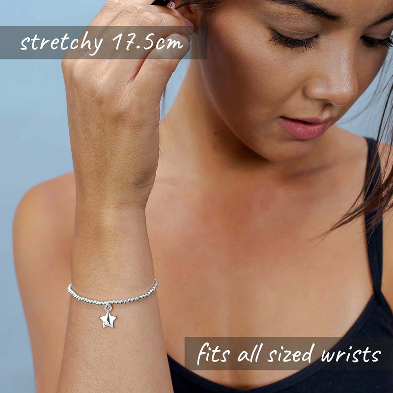 [Australia] - 40th Birthday Silver Bracelet Women - Adjustable Silver Jewellery with Charm and Gift Bag from Lu Bella - Mum Sister Best Friend (40th Birthday) 