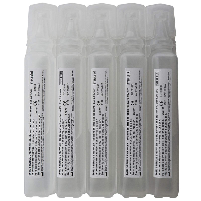 [Australia] - Qualicare Sterile Sodium Chloride First Aid Eyecare Eye Wash Solution Pods - 10x 20ml Pod 10 Pod Pack 