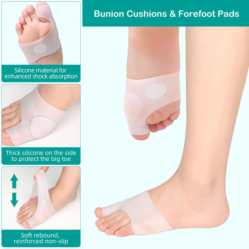 [Australia] - DYKOOK Gel Metatarsal Sleeves and Bunion Cushions 2Pack Thickened Metatarsal Silicone Pad Protector Bunion Pad Sleeve for Bunion Forefoot Pain Relieved and Friction Prevented 