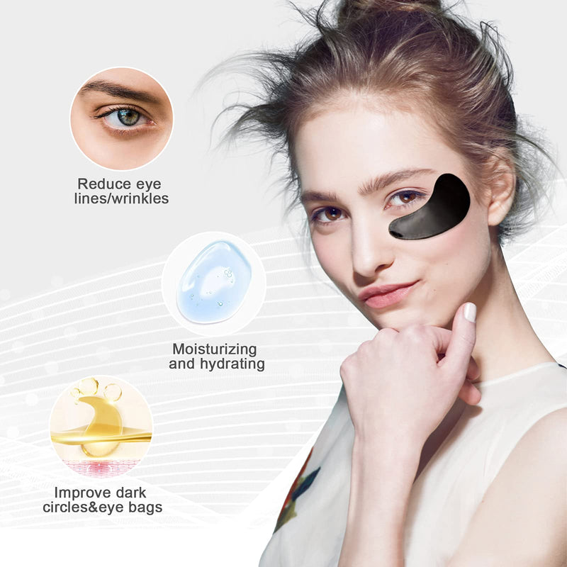 [Australia] - Permotary 30 Pairs Gel Collagen Eye Pads,Crystal Collagen Under Eye Mask for Moisturizing,Reducing Fine Lines&Dark Circles& Puffy Eyes Under Eye Patch for Women Men, Black 