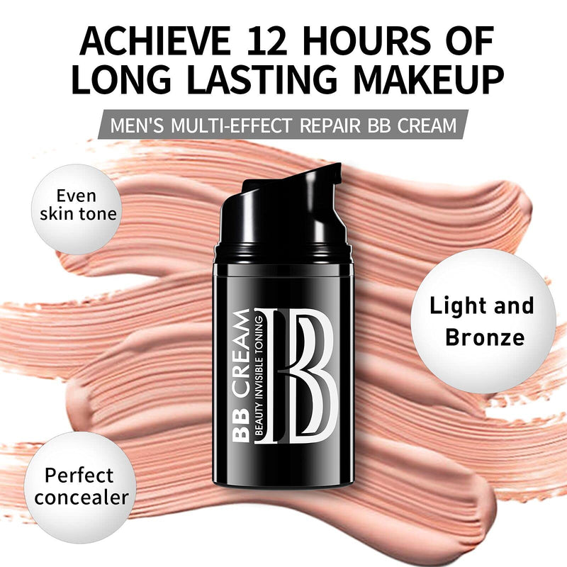 [Australia] - immetee BB Cream for Men, Tinted Moisturizer for Face, Waterproof Concealer for Dark Circles & Spots, Brightens and Evens Skin Tone Cream,12 hours Lasting. (Bronze) Bronze 