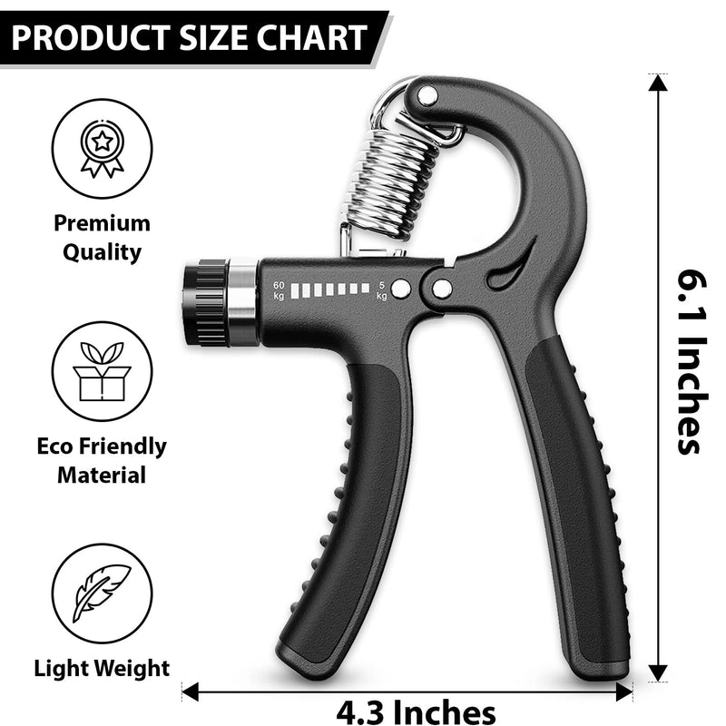 [Australia] - 2 Grip Strengtheners – 5-60 kg Adjustable Hand Exercisers Forearm Strengtheners for Improved Strength & Grip Rehabilitation Exerciser for Strong Hands Wrists Arms 