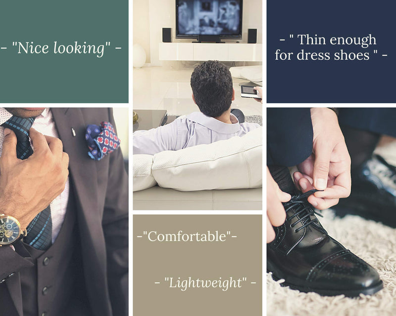 [Australia] - Diabetic socks for men, Premium cotton, Super Soft, Extra Comfortable, Mens dress socks Dark Stripes 7-10 