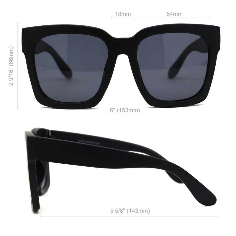 [Australia] - Womens Boyfriend Style XXL Oversize Horned Rim Thick Plastic Sunglasses All Tortoise 54 Millimeters 