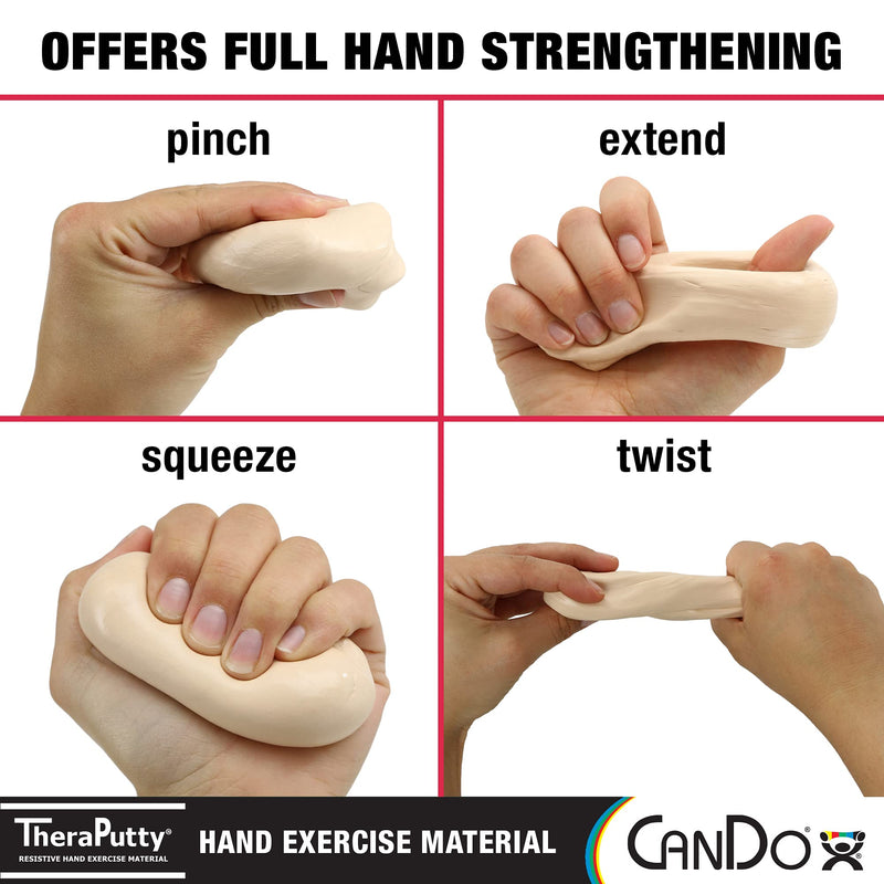 [Australia] - CanDo Theraputty Plus Hand Exercise Putty for Rehabilitation, Exercises, Hand Thearpy, Occupational Therapy, Hand Strengthening, Improve Motor Skills, Stress Relief 2-ounce XX-SOFT 