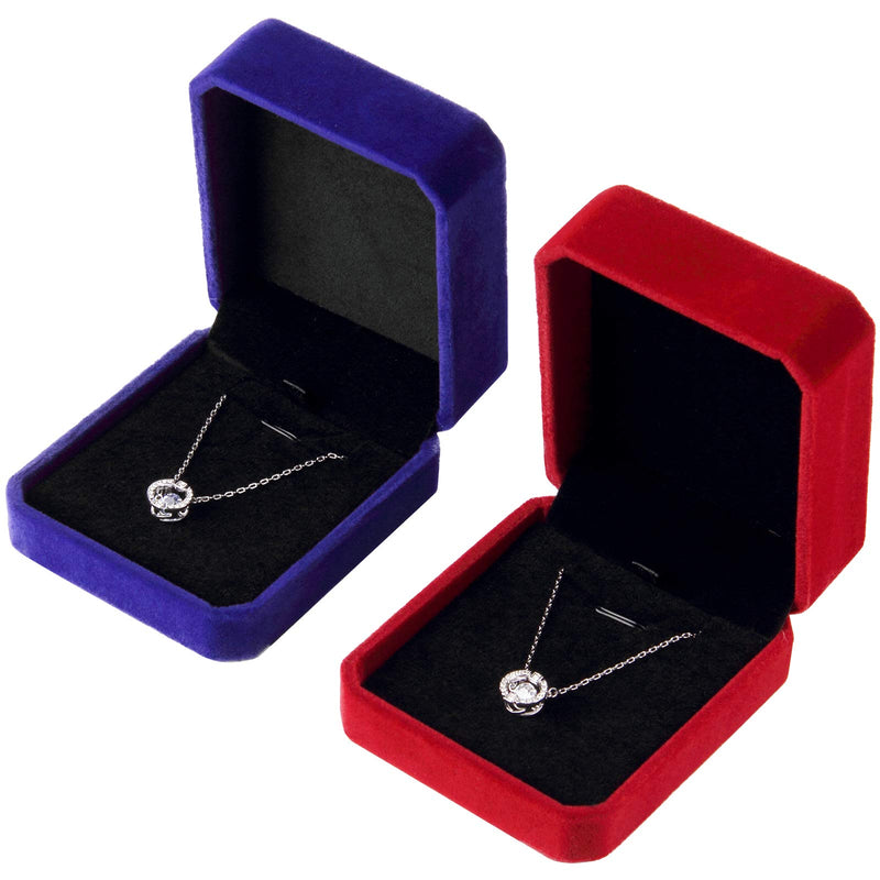 [Australia] - Lamoutor 4Pcs Velvet Necklace Pendant Gift Box Jewelry Gift Box 4 