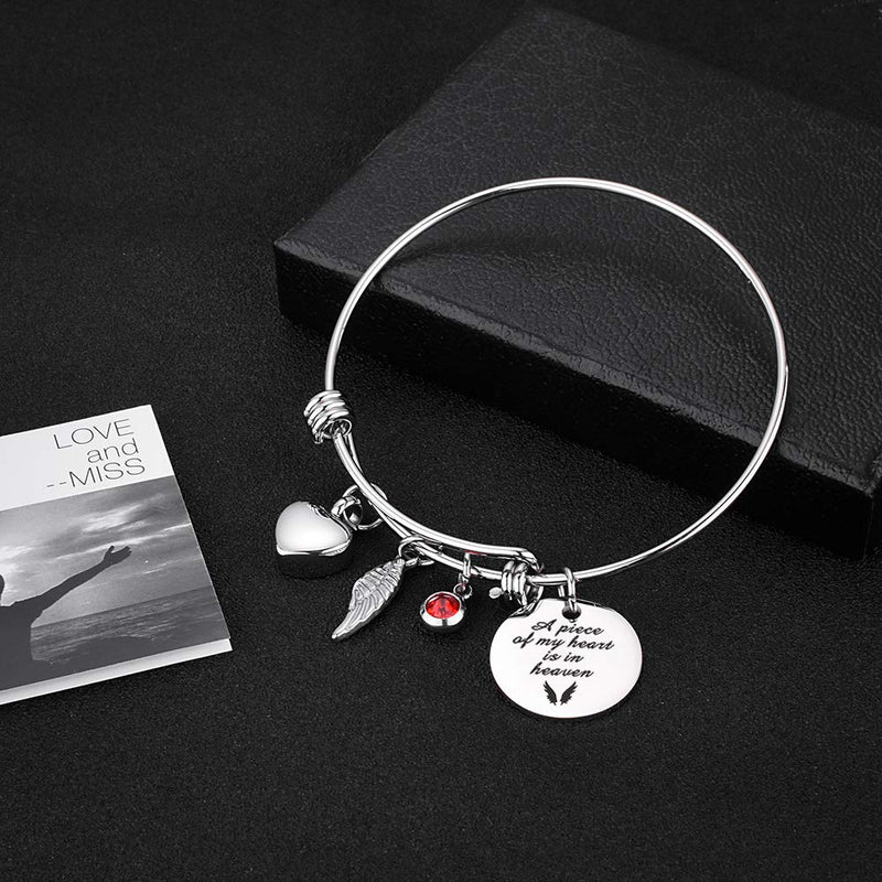 [Australia] - Dletay Cremation Bracelet for Ashes Stainless Steel Urn Bracelet with Heart Charm Ashes Holder Memorial Urn Bangle for Ashes-I Still Need You Close to Me A piece of my heart is in heaven 