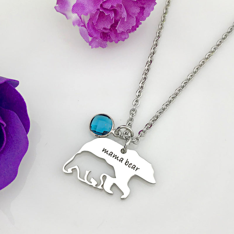 [Australia] - YOUFENG Mom Necklace Mama Bear Necklaces Pendant 12 Months Birthstone Jewelry for Women Girls December birthstone 