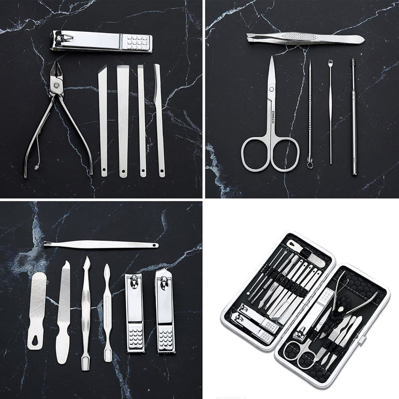 [Australia] - Manicure Set,Stainless Steel Manicure Kit,Professional Grooming Kit Nail,Care Kits,Portable Travel Nail Clipper Case,suit with Travel Case for Travel &Home 
