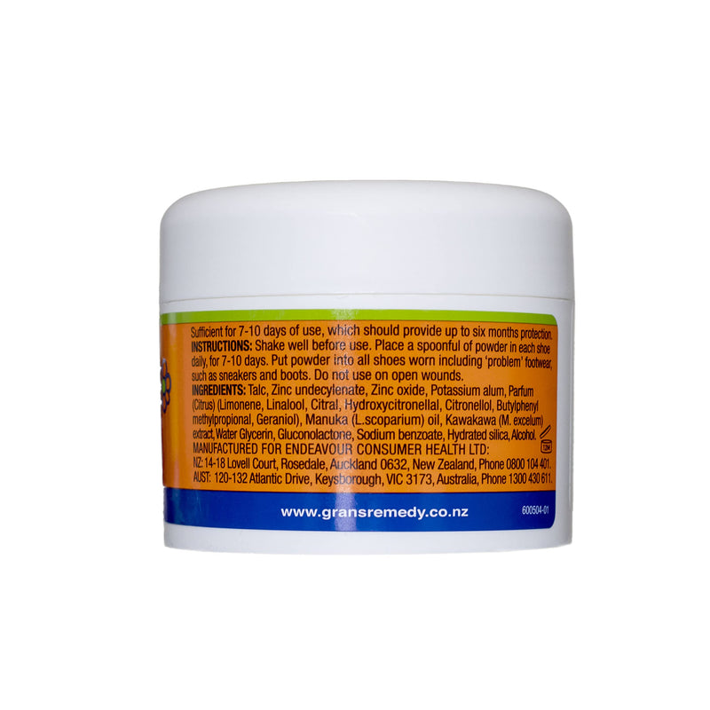 [Australia] - Gran's Remedy Shoe Deodorizer and Foot Odor Eliminator Powder for Men, Women, and Kids, Absorb Sweat and Moisture, Neutralize Smelly Odors (Scented, Tub (1.76 oz)) Scented Tub (1.76 oz) 
