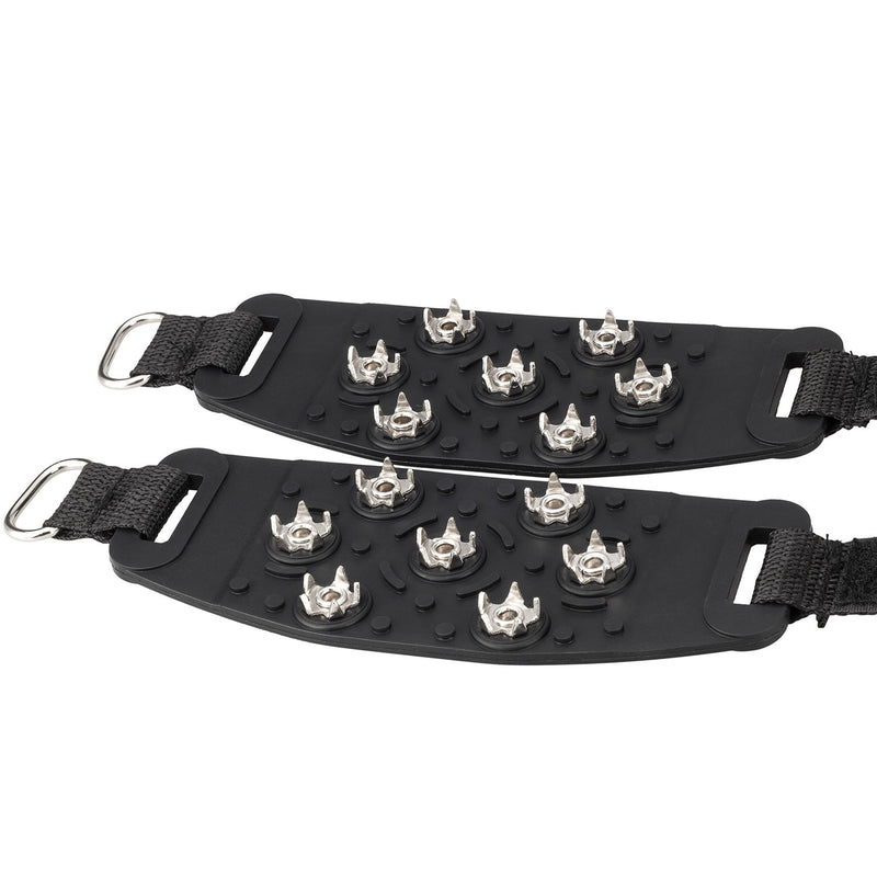 [Australia] - FANBX F Crampon Traction Cleats Anti-Skid Traction Grips Crampons Spikes 7 Point Cleats for Footwear for Walking, Jogging, Hiking, Mountaineering Ice Snow Grips Black 