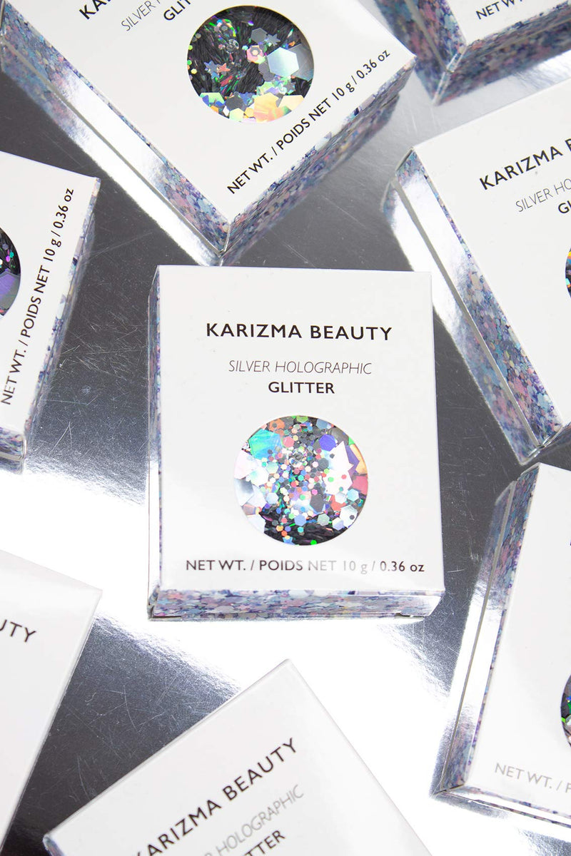 [Australia] - KARIZMA Silver Holographic Chunky Glitter BEAUTY ✮ 10g Festival Glitter Face Body Hair Cosmetic 