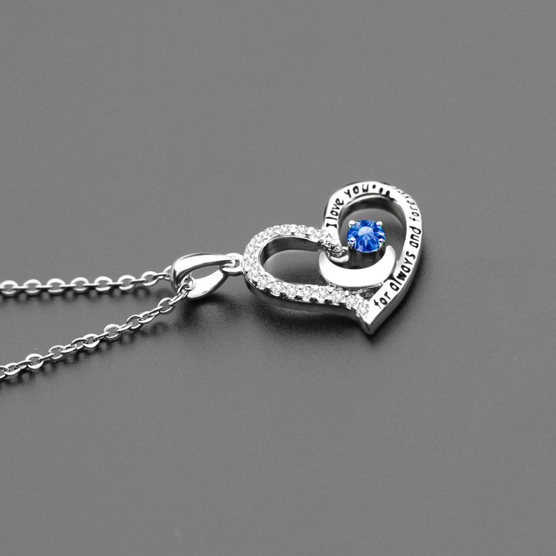 [Australia] - Birthstone Necklace Dancing Birthday Gift for Women Girl I Love you always and forever September 