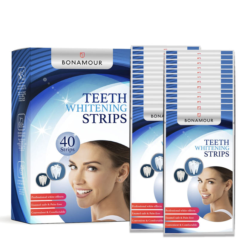 [Australia] - Teeth Whitening Strips(40 strips), Teeth Whitening, Whiter in 14 Days, Zero Peroxide, Safe and Effective Whitening Strips, Professional Teeth Whitening Strips 