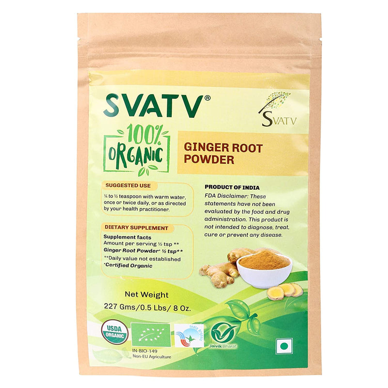 [Australia] - Svatv Ginger Root Powder (Zingiber officinale Roscoe) | Fresh Warming and Stimulating Herb | Powerful Antioxidants | Ground | Raw | Gluten Free Powder | 227g, 0.5lb, 8oz 