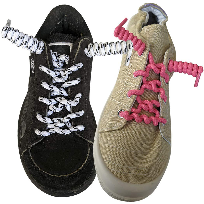 [Australia] - FootMatters Curly No Tie Shoe Laces - Elastic Spring Laces Black - 1 Pair 