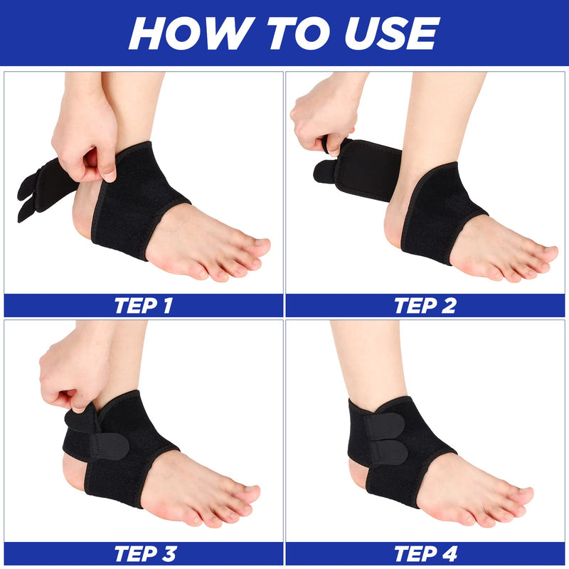 [Australia] - 4 Pairs Kids Ankle Brace includes 2 Pairs Foot Brace Supports Ankle Protector Wraps and 2 Pairs Knitted Ankle Sleeve Socks Kids Compression Socks for Sports Protection Joint Ankle Sprain 