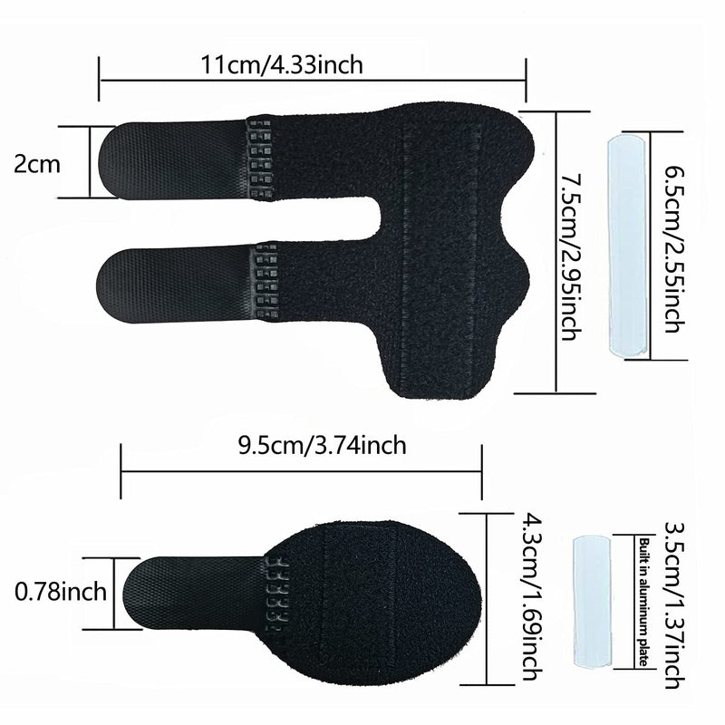 [Australia] - Trigger Finger Splints, 4 PCS Adjustable Fixing Sleeves Fractures Splints for Broken Finger, Pinky Finger, Injured Finger Ideal, Sport Injuries (Red + Black) Red + Black 