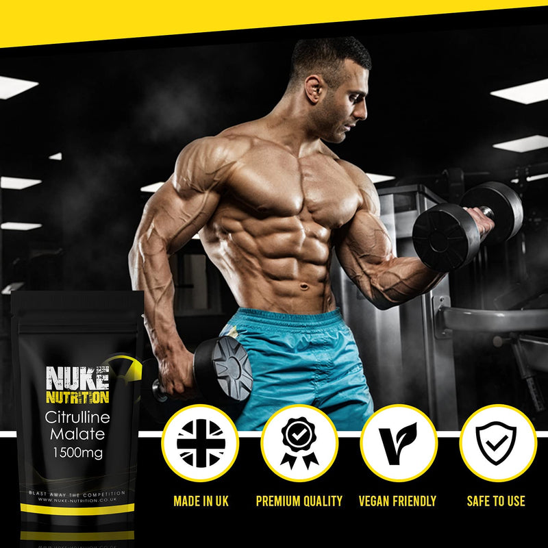 [Australia] - Nuke Nutrition L Citrulline Malate Capsules | 60 Capsules | High Strength 1500mg Dose Supplement | Boost Circulation, Performance & Muscle Recovery | 100% Natural, Preservative & Filler Free | Vegan 60 Count (Pack of 1) 