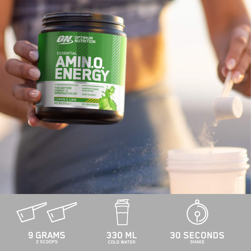 [Australia] - Optimum Nutrition Amino Energy Pre Workout Powder, Energy Drink with Beta Alanine, Vitamin C, Caffeine and Amino Acids, Fruit Fusion, 30 Servings, 270 g, Packaging May Vary 