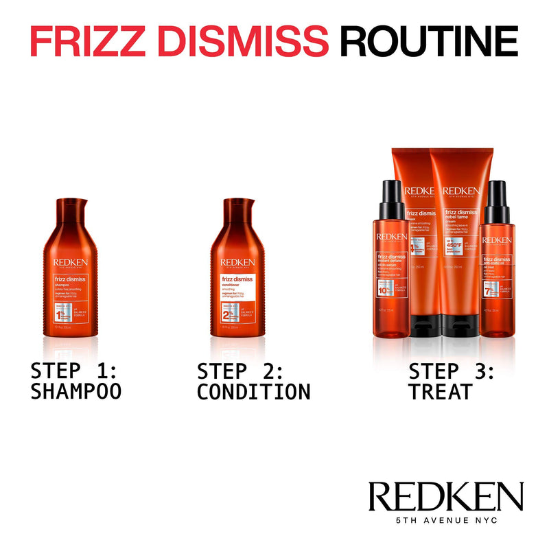 [Australia] - Redken Frizz Dismiss Instant Deflate Oil-In-Serum | For Frizzy Hair | Enhances Smoothness & Shine | With Babassu Oil | Sulfate Free 4.2 Fl Oz 