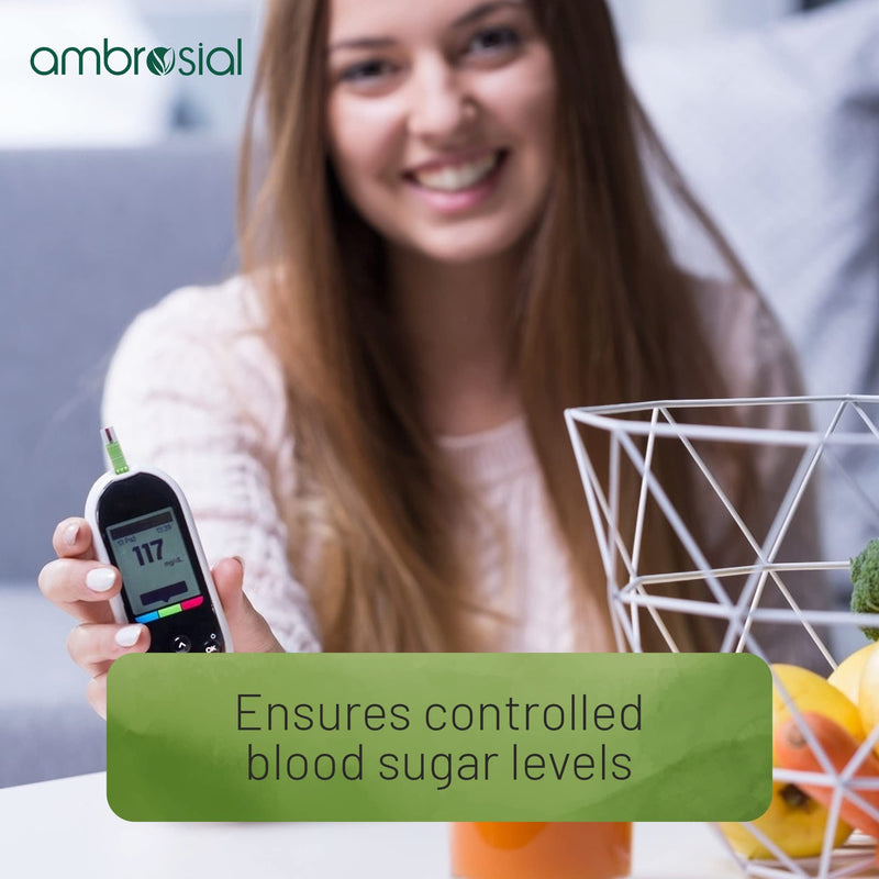 [Australia] - Ambrosial Glucocare | Bitter Melon | Neem | Black Plum (Jamun) | Sugar & Diabetes Support | Helps in Balancing Blood Sugar | 100 % Natural Ingredients | 60 Tablets 