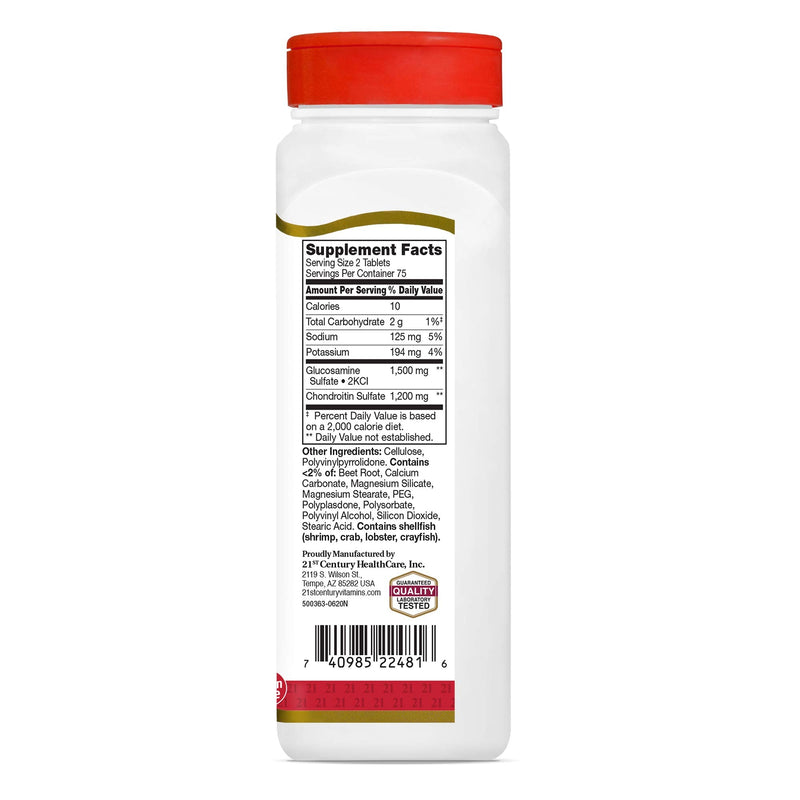 [Australia] - 21st Century Glucosamine Chondroitin 750/600mg - Triple Strength, Tablets, 150 Count 150 Count (Pack of 1) 