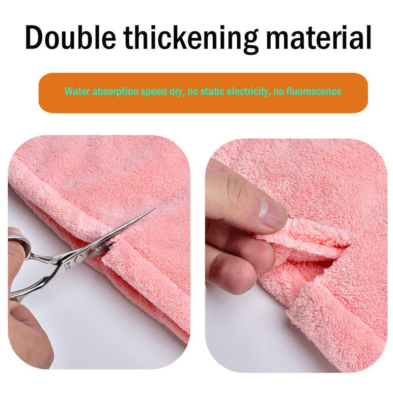 [Australia] - Dry hair towel, Microfiber Hair Towel，hair towels for women，dry hair towel with buttons, Quick Dry Hair Towel - Hair Drying Towel for Curly, Long & Thick Hair(pink 2Pack) 