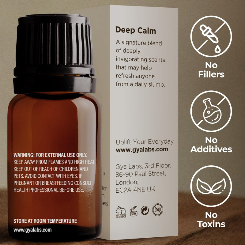 [Australia] - Gya Labs Deep Calm Essential Oil for Diffuser Blend - Calm Oil Essential Oil for Aromatherapy, Body, Uplift, Grounding & Relaxing (10ml) 