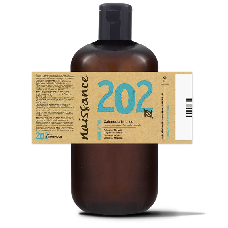 [Australia] - Naissance Calendula Infused Oil (no. 202) 1 Litre - Pure, Natural and Infused in Sunflower Oil - Moisturises Skin, Hands & Feet. Ideal for DIY Beauty Recipes 