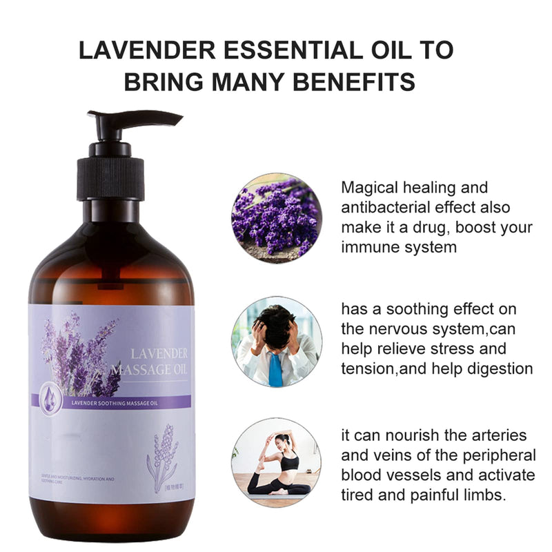 [Australia] - Massage Oil for Relaxing, Warming, Joint Pain Sensual Massage Oil Lavender Massage Oils for Massage Therapy Moisturizing Massage Oil for Men and Women (Lavender Flavor) 