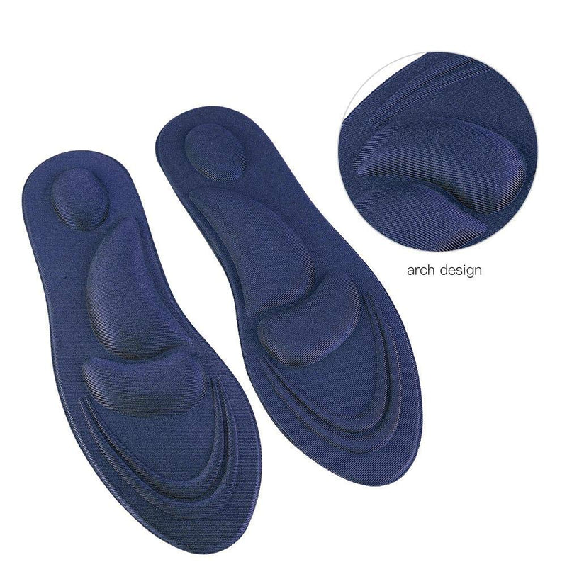 [Australia] - Alomejor Orthotic Insoles Full Length Comfortable Flat Feet Orthotic Inserts with Arch Support Best Shock Proof Shoes Pad Dark Blue Men 